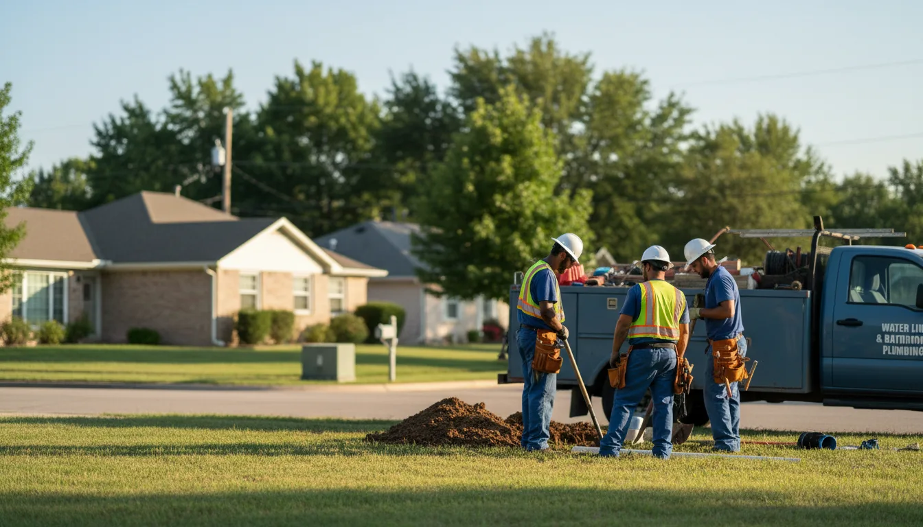 Residential water line and bathroom plumbing service in Grandview, IN